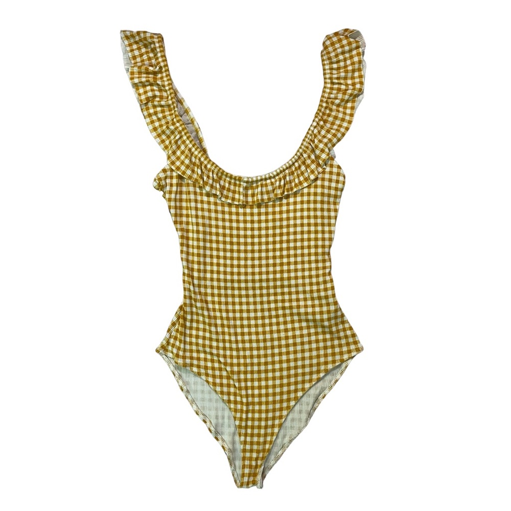 Yellow checkered bodysuit